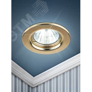 Светильник штампованный MR16,12V/220V, 50W золото ST1 GD - фото 2