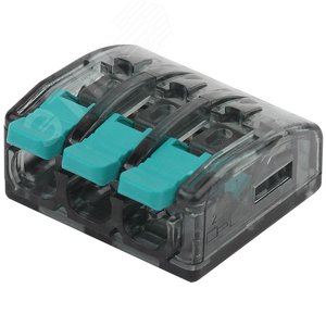 Клемма компактная серии 413 с рычагом, 3 отверстия, 0,5-4 мм2 NO-224-50