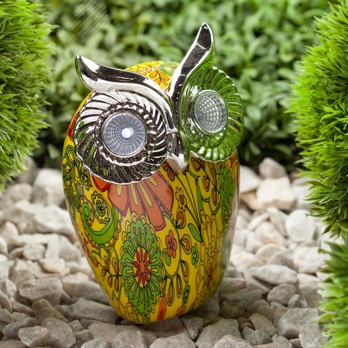 Садовый светильник Филин на солнечной батарее, полистоун, 16 см ERAFYS01-01 ЭРА (Б0038494) 4