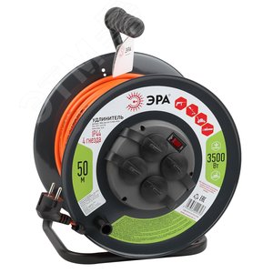 Удлинитель силовой RMx-4es-3x1.5-50m-IP44 на металлической катушке c/з 4 гнезда 50м ПВС 3х1.5 RMx-4es-3x1.5-50m-IP44