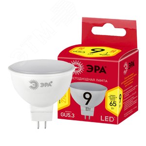 Лампа светодиодная LED 9 Вт 720Лм 2700К софит теплый GU5.3 220-240В LED MR16-9W-827-GU5.3 Red Line - ЭРА (Энергия света)