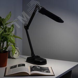 Светильник настольный с лампой PL на струбцине и с основанием черный NL-202-G23-11W-BK 4