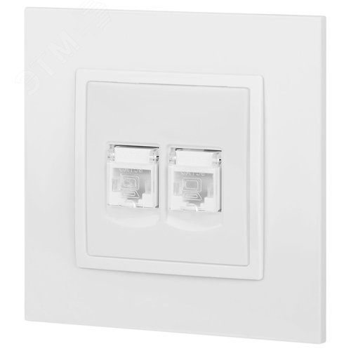Розетка 2хRJ45, Эра Elegance, белый, 14-3108-01 - фото 4