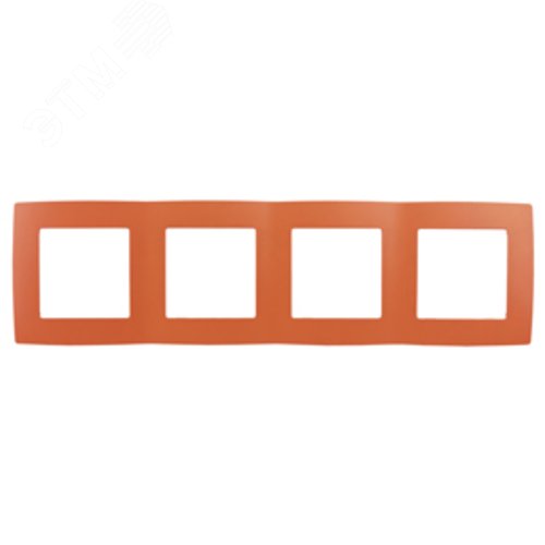 Рамка для розеток и выключателей 4 поста оранжевый пластик ЭРА 12 12-5004-22 2