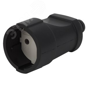 Розетка кабельная б/з прямая ПВХ 10A черная Rx3-B 20/240/1920 - ЭРА (Энергия света)