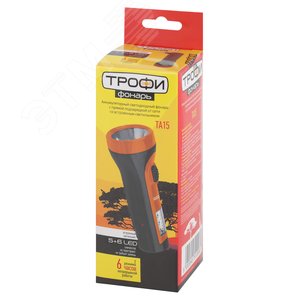 Фонарь Трофи TA15 Акку 4V1Ah, 2в1, 5xLED+6SMD, карт (18/90/1080) ЭРА (Б0016863) - фото 2