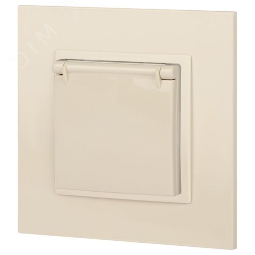 Розетка однофазная скрытого монтажа, в рамку с заземлением со шторками слоновая кость с крышкой 16А 250В IP20 автоматические (безвинтовые) зажимы 14-2103-02 Эра Elegance 7