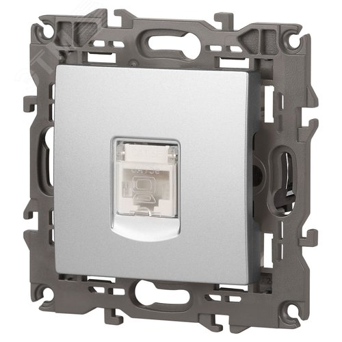 Розетка RJ45, Эра Elegance, алюминий, 14-3107-03 3