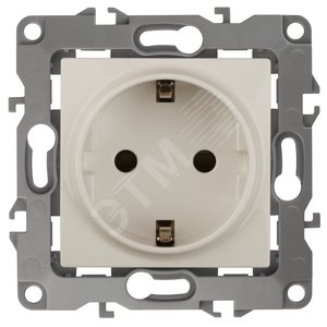 Розетка 2P+E Schuko, 16A-250В, винт, б.л., Эра12, слоновая кость, 12-2011-02 (Б0029235)