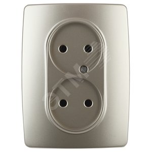 Розетка однофазная двойная скрытого монтажа, в рамку без шторок шампань 16А 250В IP20 автоматические (безвинтовые) зажимы 12-2107-04 Эра 12