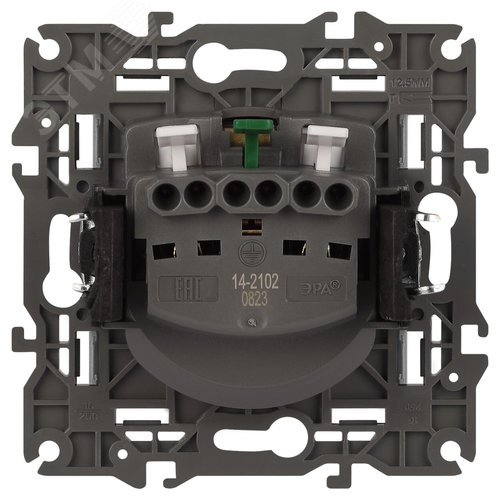 Розетка однофазная скрытого монтажа, в рамку с заземлением со шторками алюминий 16А 250В IP20 автоматические (безвинтовые) зажимы 14-2102-03 Эра Elegance 5