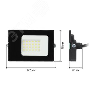 Прожектор светодиодный ДО-20 Вт 6500К 1400 ЛмIP65 200-240В встроенный датчик движения черный 20w холодный корпус LPR-041-1-65K-020 6