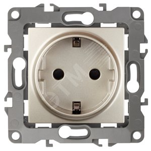 Розетка 2P+E Schuko, 16A-250В, Эра12, шампань, 12-2101-04 (Б0014678)