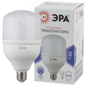 Лампа светодиодная LED POWER T100-30W-6500-E27  (диод, колокол, 30Вт, хол, E27) (20/420) ЭРА (Б0048504)