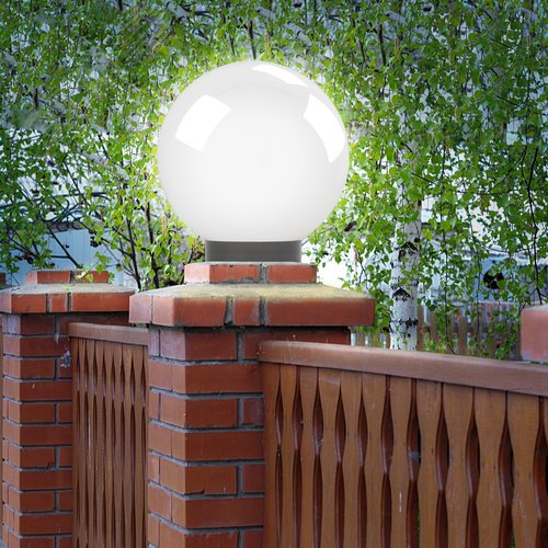 Светильник на опору/кронштейн НТУ 02-100-301 шар белый опаловый призма IP44 Е27 max100Вт d300mm 4