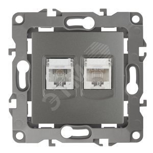 Розетка комбинированная RJ45+RJ11, Эра12, графит, 12-3109-12 (Б0019358) - ЭРА (Энергия света)