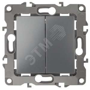 Выключатель двухклавишный скрытого монтажа 10А 250В автоматические (безвинтовые) ЭРА 12 12-1004-12