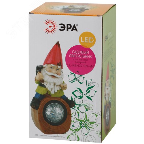 Светильник садовый на солнечной батарее, полистоун, цветной, 20,4 см SL-RSN20-GN-3S 6