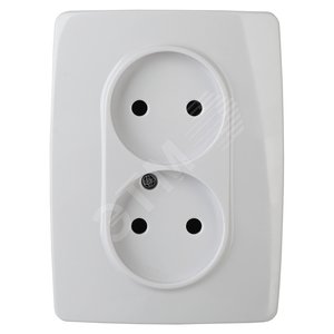 Розетка 2X2P, 16A-250В, винт, Эра12, белый, 12-2117-01 (Б0031248)