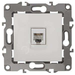 Розетка телефонная RJ11, Эра12, слоновая кость, 12-3105-02 (Б0014712)