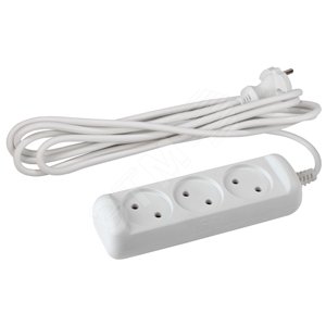 Удлинитель UX(6)-3-5m без зазeмл., 2х0.75мм2, ПВС, 3гн, 5м (20/600) |Б0028351 | ЭРА