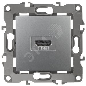 Розетка HDMI, Эра12, алюминий, 12-3114-03 - ЭРА (Энергия света)