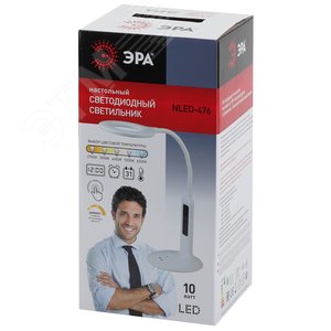NLED-476-10W-BK Светильники настольные ЭРА NLED-476-10W-BK черный наст.светильник (Б0038592) - фото 2