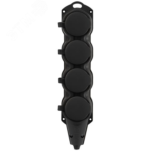 Колодка каучуковая с заземлением 4 розетки 16A IP44 черная KX-4e-B-IP44 - фото 3