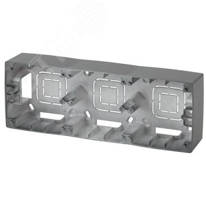 Коробка накладного монтажа 3 поста, Эра12, графит 12-6103-12