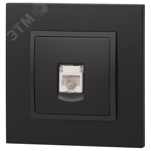 Розетка RJ45, Эра Elegance, антрацит, 14-3107-05 - фото 5