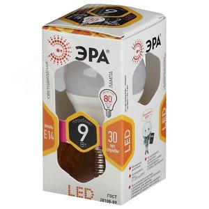 Лампа светодиодная LED 9 Вт 720Лм 2700К шар теплый E14 170-265В LED P45-9W-827-E14 Standart 2