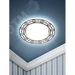 Светильник DK LD28 WH/WH декор cо светодиодной подсветкой GX53, белый/белый | Б0037391 | ЭРА 4