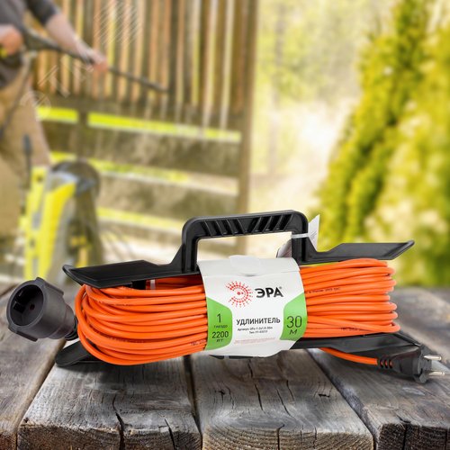 Удлинитель силовой на рамке без заземления 1 розетка 30м ПВС 2х1мм2 UFx-1-2x1.0-30m 3