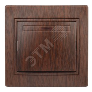 Выключатель с подсветкой, 10А-250В, СУ, Plano, венге,1-102-10 (Б0030036) - ЭРА (Энергия света)