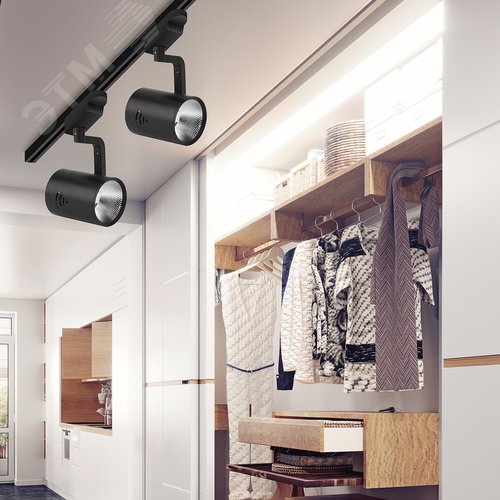 Светильник светодиодный трековый на шинопровод TR1 - 20 BK 20Вт черный COB (20/240) 6