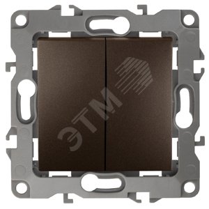 Выключатель двухклавишный скрытого монтажа 10А 250В автоматические (безвинтовые) ЭРА 12 12-1004-13