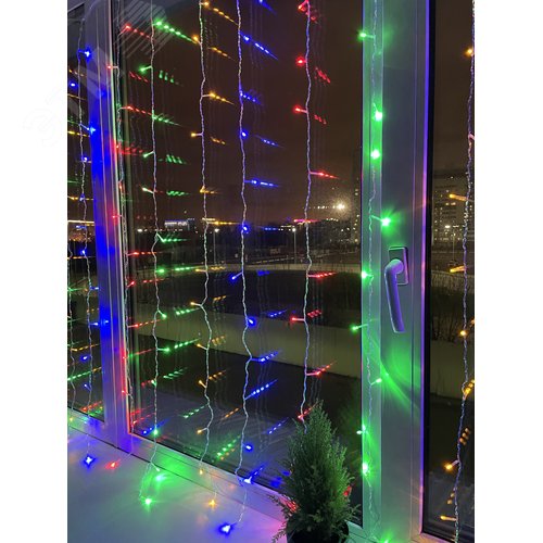 ENIZ-01M ЭРА Гирлянда LED Дождь/Занавес 1,8 м*1,5 м мультиколор 8 режимов, 220V, IP20 (60/720) (Б0041900) 3