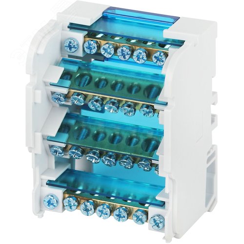 Шины на DIN-рейку в корпусе (кросс-модуль) ШНК 4х7 3L+PEN 2