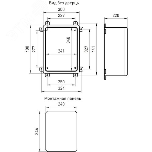 Щит распределительный ЩМП-П box403022_t 400х300х220мм прозрачная дверь УХЛ1 IP65 IK10 - фото 3