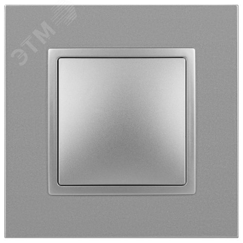 Выключатель одноклавишный, в рамку (скрытого монтажа) алюминий 10А 250В автоматические (безвинтовые) зажимы ЭРА Elegance 14-1101-03 2