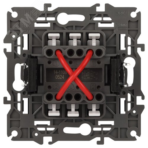 Переключатель промежуточный, 10АХ-250В, Эра Elegance, антрацит,14-1108-05 3