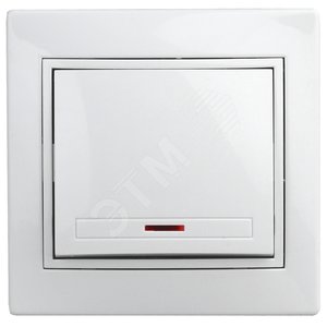 Выключатель с подсветкой, 10А-250В, СУ, Plano, белый,1-102-01 (Б0027597) - ЭРА (Энергия света)