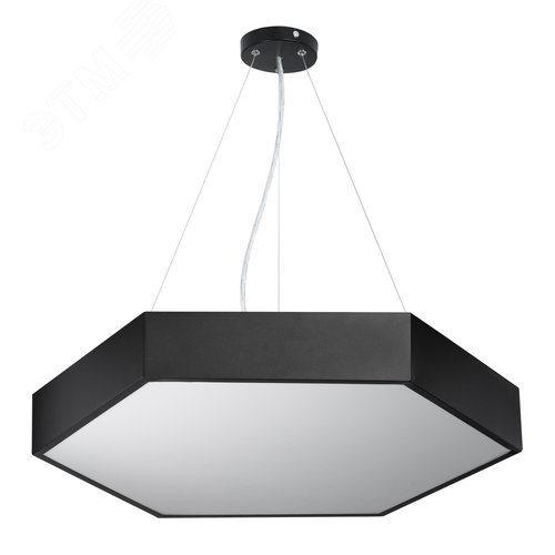 Светильник светодиодный Geometria Hexagon SPO-121-B-40K-038 38Вт 4000К 4000Лм IP40 600*600*80 черный подвесной | Б0050551 | ЭРА - фото 2