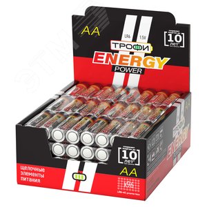 Батарейка Трофи LR6-4S promo-box ENERGY POWER Alkaline (96/384/18432) - ЭРА (Энергия света)