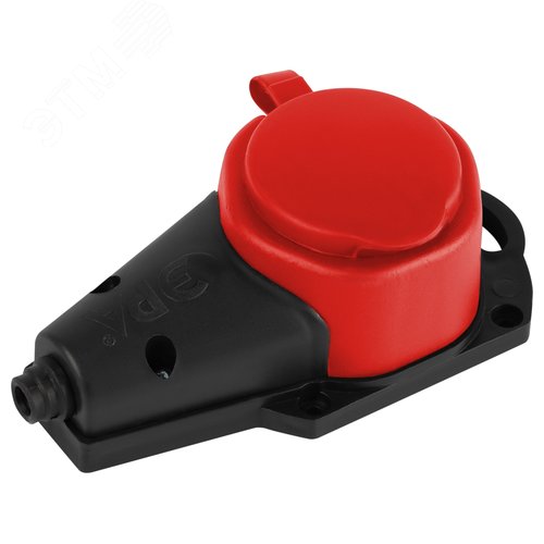 Колодка каучуковая с заземлением 1 розетка 16A IP44 красная KX-1e-RED-IP44 - ЭРА (Энергия света), артикул Б0068412