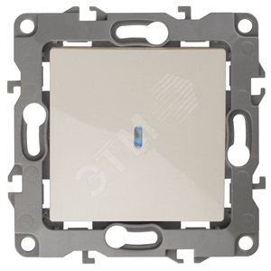 Выключатель одноклавишный скрытого монтажа с подсветкой слоновая кость 10А 250В автоматические (безвинтовые) ЭРА 12 12-1102-02