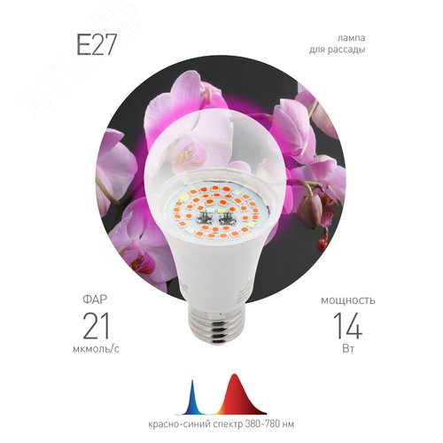 Лампа для растений FITO-14W-RB-E27 - фото 4