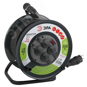 Удлинитель силовой RMx-4es-3x2.5-40m-IP44KG на м. катушке c/з 4 гн 40м КГ 3х2.5 RMx-4es-3x2.5-40m-IP44KG - ЭРА (Энергия света)