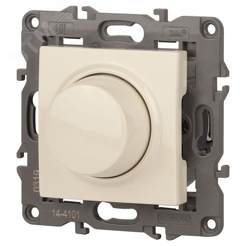 Светорегулятор поворотно-нажимной, 400ВА 230В, Эра Elegance, сл.кость,14-4101-02 4