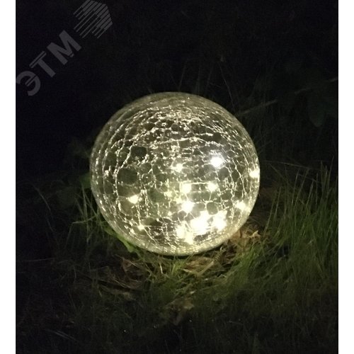 Садовый светильник Шар на солнечной батарее, 20 LED 20 cм ERASF08-25 ЭРА (Б0044233) - фото 6